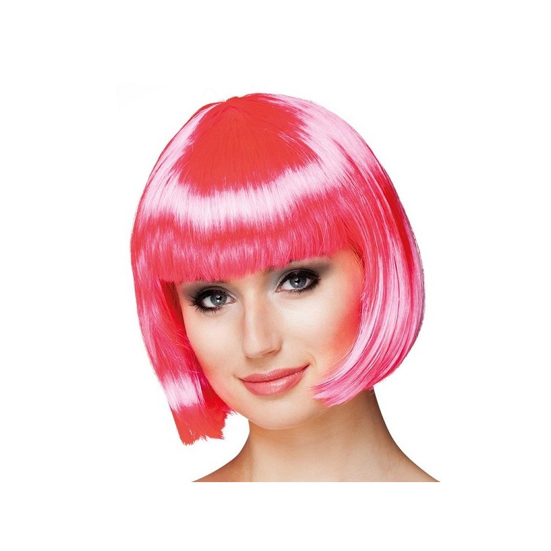 Pruik Cabaret hardroze 100% polyester