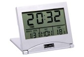 Réveil de voyage quartz lcd argent plastique