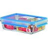 Emsa Clip & Close 3D Boîte de rangement en verre 1,3 litres