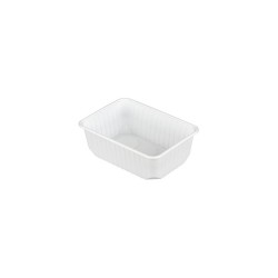 Papstar récipient jetable 1 litre couvercle 50 pièces 6x19x13 cm blanc