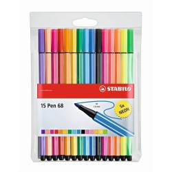 Stabilo pen 68 etui 10+5 neon