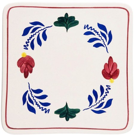 Boerenbont pannenonderzetter afmeting 20x20cm aardewerk