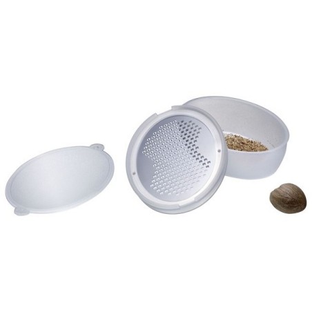 Westmark nootmuskaatrasp met bakje kunststof/RVS 96x67x31mm