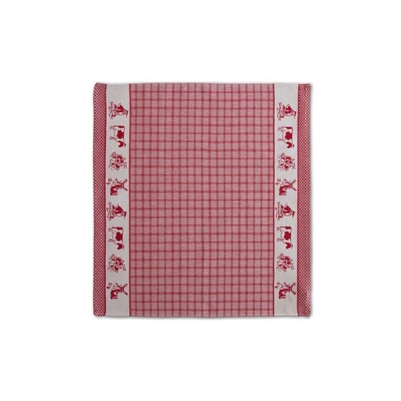 DDDDD Theedoek Dutchie rood 60x65cm 6 stuks