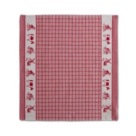 DDDDD Theedoek Dutchie rood 60x65cm 6 stuks