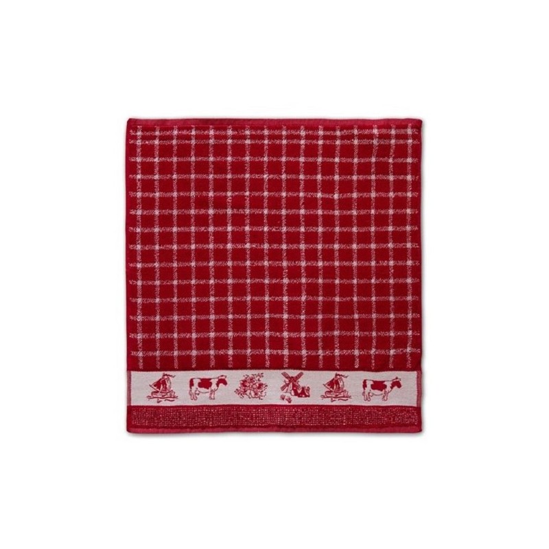 DDDDD Keukendoek Dutchie rood 50x55cm 6 stuks