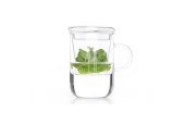 Theekop met filter glas cl Ø 8cm hoogte: 12,5 cm
Inhoud: 470 ml