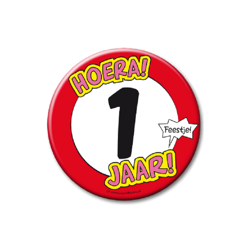 Button XL - 1 jaar
