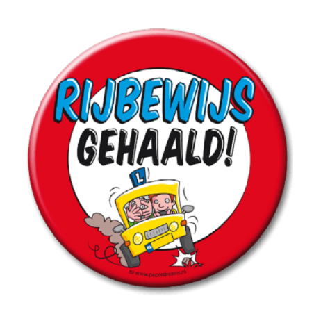 Button XL - Rijbewijs Gehaald!