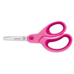 Schaar Westcott Kids 13cm Softgrip Ronde Punt Roze