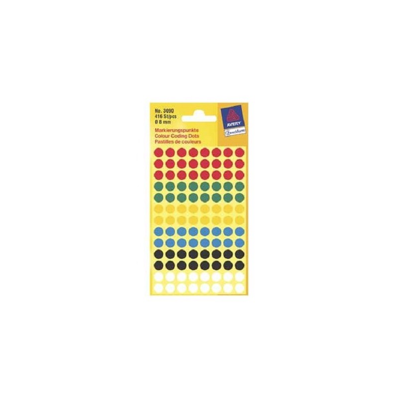 Étiquette pour autocollants ronds de 8 mm, 416 autocollants par paquet, Lot de 10 paquets