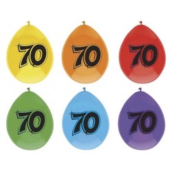 Ballons 70 ans pack de 6 pièces