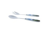 Wiebe van der Zee 2 dlg Saladebestek 25,5cm porselein/RVS