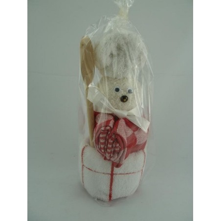 Torchon/torchon/2 gants de toilette Kok rouge