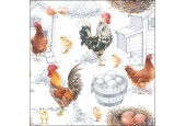 Ambiente Serviettes Poulet Ferme 25cm 20 pcs