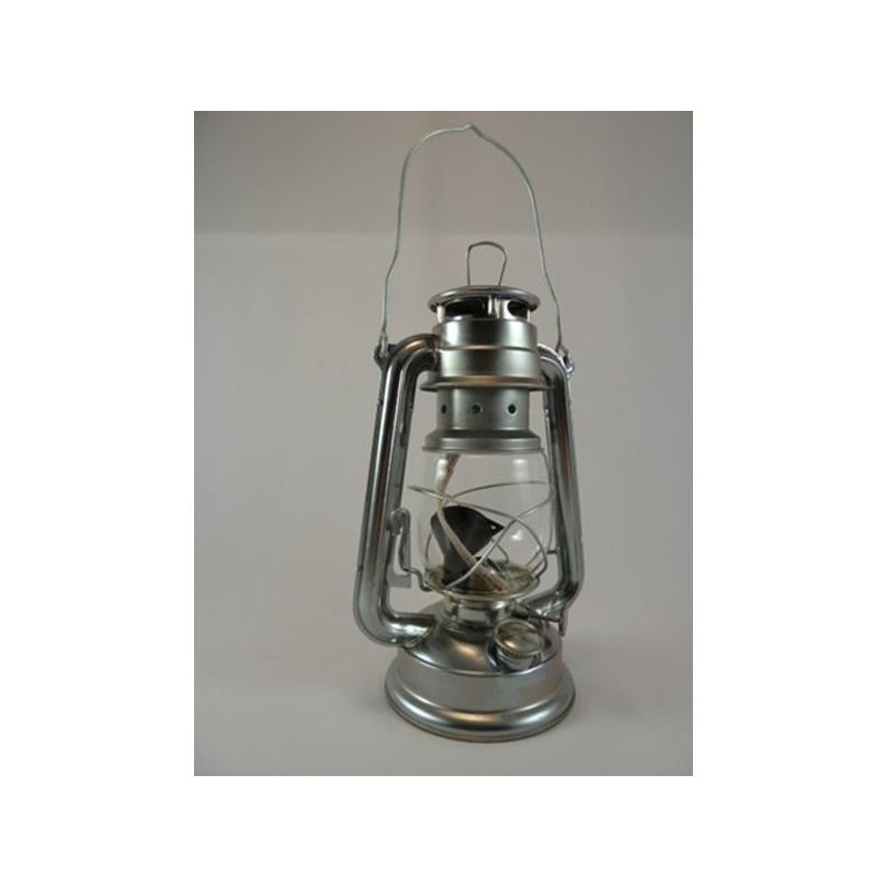 Lanterne tempête 24,5 cm argent