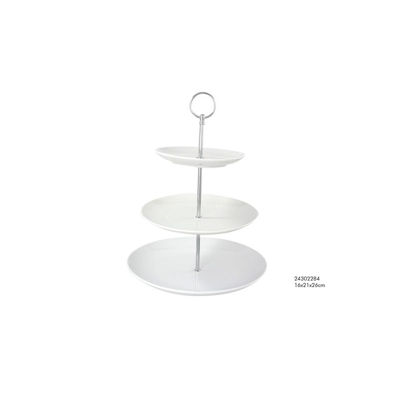 Etagere 3-laags porselein 16x21x26cm