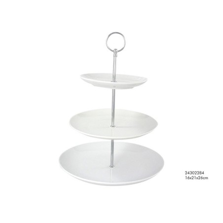 Etagere 3 couches porcelaine 16x21x26cm