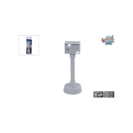 Kids Globe flitspaal met licht en geluid 12cm. Batterijen zijn inbegrepen.