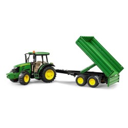 Bruder John Deere 5115M tractor met aanhanger