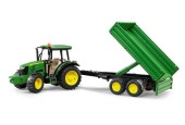 Bruder John Deere 5115M tractor met aanhanger