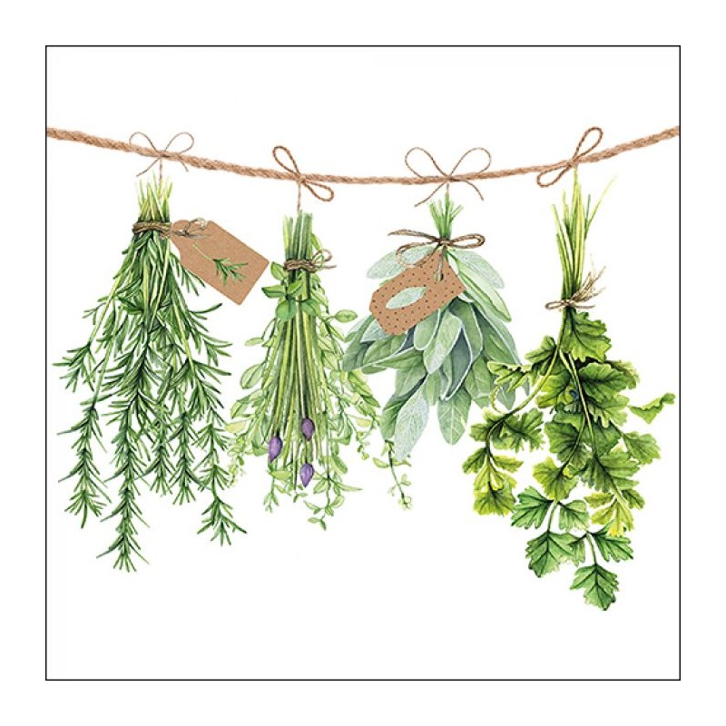 Ambiente Serviettes Herbes Fraîches 25cm 20 pcs