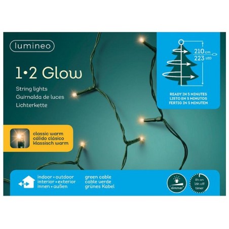 Lumineo kerstboomverlichting 1-2 glow 210cm 223 LED lampjes