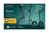 Guirlande lumineuse LED Lumineo 13,5 m 180 lumières blanc chaud. Avec minuterie de 8 heures et fonction de gradation - Pour l'in