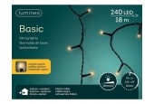 Guirlande lumineuse LED Lumineo 18m 240 lumières blanc chaud. Avec minuterie de 8 heures et fonction de gradation pour l'intérie