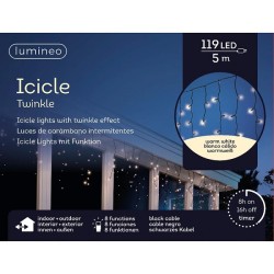 Lumineo éclairage LED Icicle 5m - 119LED blanc chaud