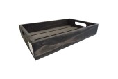 Kistje oud hout rechthoekig met greep 32x22x5cm