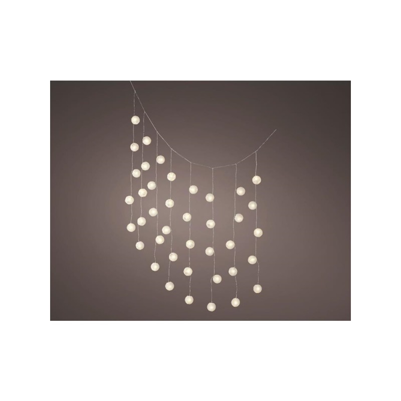 Luminaire de fête parasol LED 40 lampes extérieur L120cm blanc chaud 8 brins