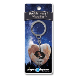 Porte-clés marbre coeur - poisson