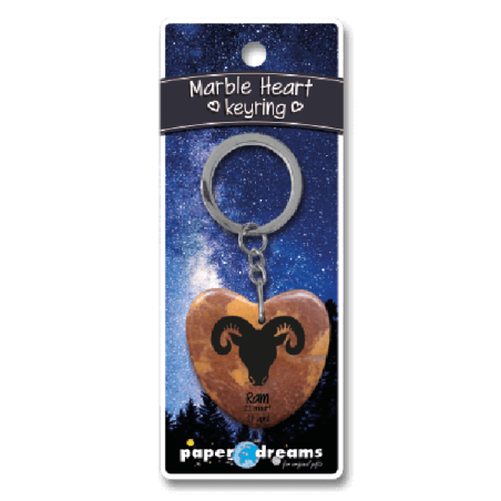 Marmer sleutelhanger hart - ram