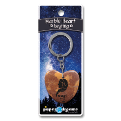 Porte-clés coeur marbre - vierge