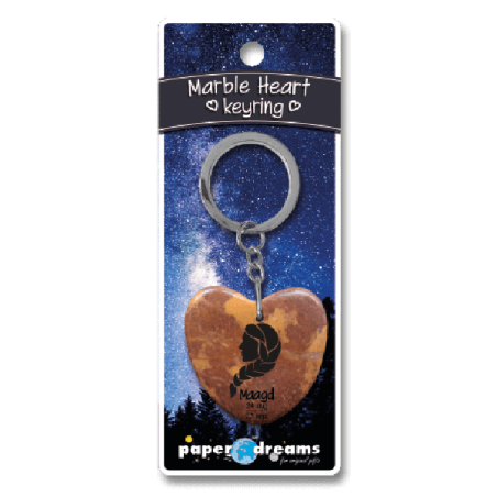 Marmer sleutelhanger hart  - maagd