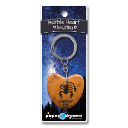 Porte-clés en marbre coeur scorpion