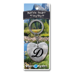 Marmer sleutelhanger hart  - D