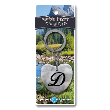 Marmer sleutelhanger hart  - D