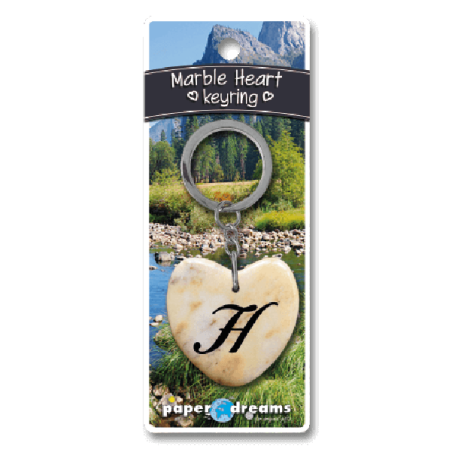 Marmer Sleutelhanger Hart - H