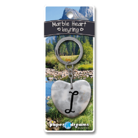 Marmer Sleutelhanger Hart - I