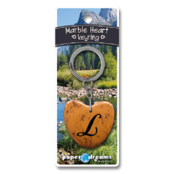 Porte-clés coeur marbre - L