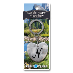 Porte-clés coeur marbre - N