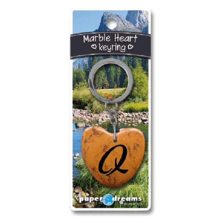 Marmer Sleutelhanger Hart - Q