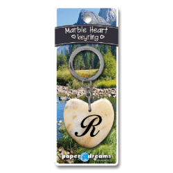 Marmer sleutelhanger hart  - R