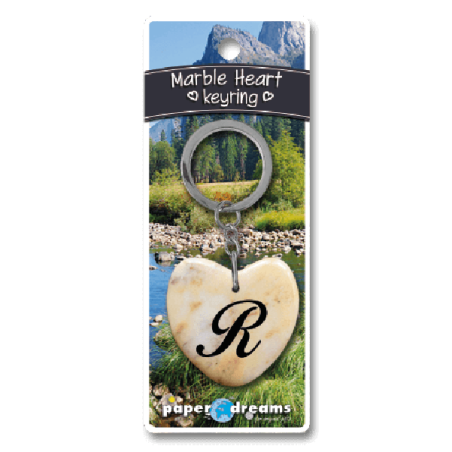 Marmer sleutelhanger hart  - R