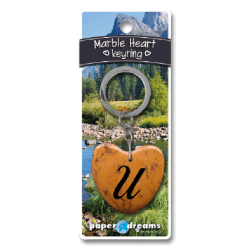 Porte-clés coeur marbre - U