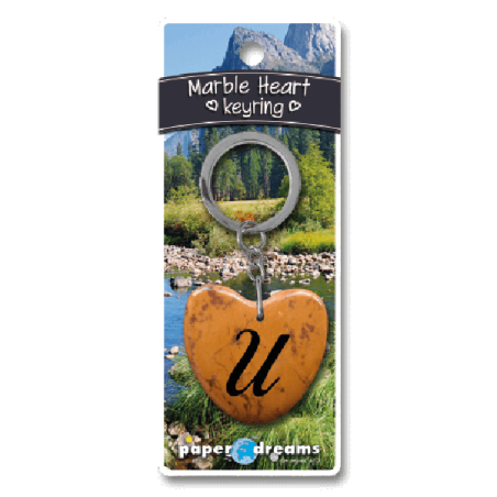 Marmer Sleutelhanger Hart - U
