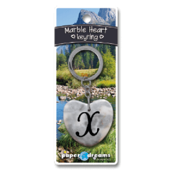 Porte-clés coeur marbre - X