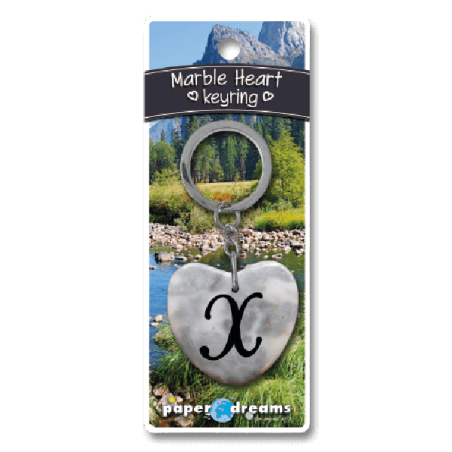 Marmer Sleutelhanger Hart - X